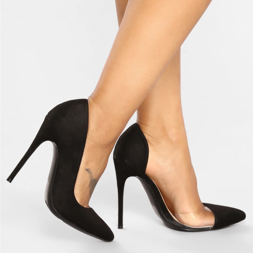 Fashion Nova Black High Heels size 5.5